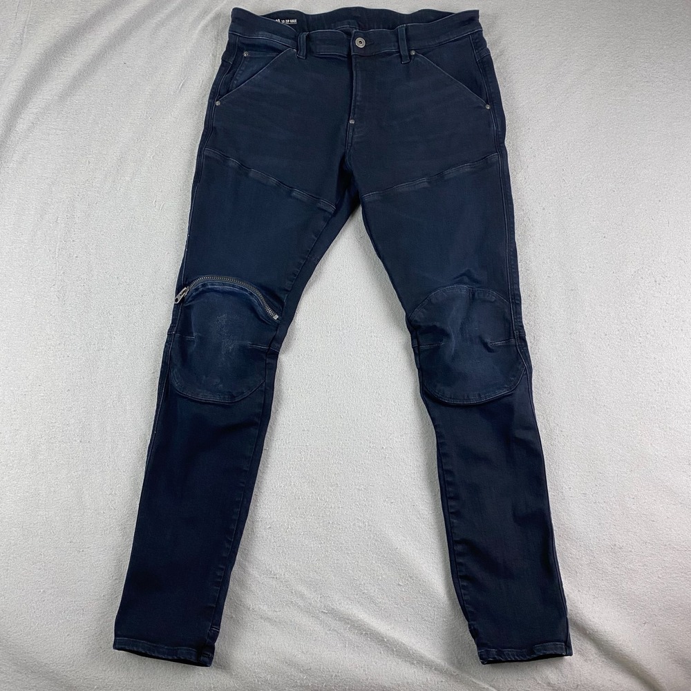 G-Star Raw 5620 3D Zip Knee Skinny Jeans 34x32 Mens Dark blue